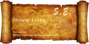 Streng Erika névjegykártya